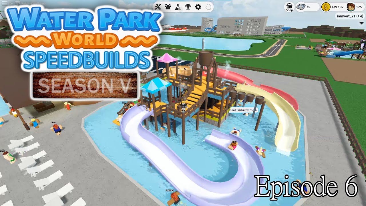 Water Park World Kid Water Slides Building Speedbuild S5 E6 Youtube - roblox water park jungle water park youtube