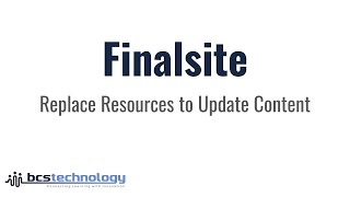 Finalsite Replace Resources to Update Content Wealth