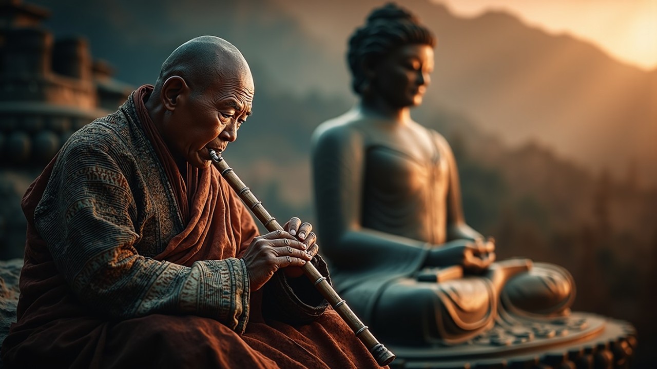 Tibetan Flute Music for Deep Meditation & Stress Relief - YouTube