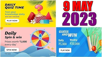 Amazon Quiz Today | Amazon Guess And Win Quiz Answers | 9 May 2023