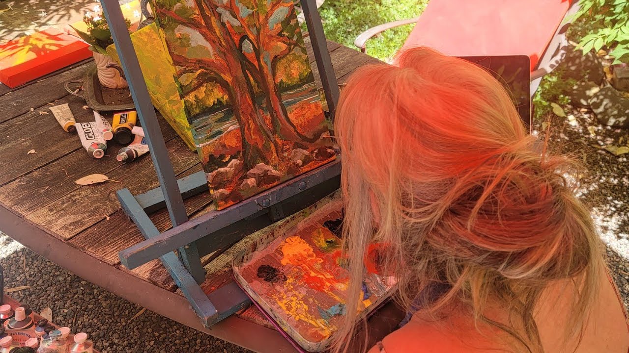 Live Artist at work on Salt Spring Island . Canada