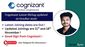 🚨 Cognizant Latest Hiring Updates : Onboarding Date 2025 is Finally Out! | Latest Joining Update