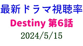 Destiny 視聴率がアップ2024年5月15日付☆ドラマ視聴率速報