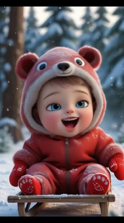 Red Baby Snow Star 👶❄️ | Cutest Winter Look Ever! ❤️⛄ #cute #baby #shourts