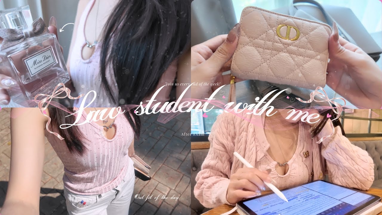 ⚖️Law student with me 🎀: นั่งอ่านหนังสือแม้ในวันว่าง จัดกระเป๋าไปนั่งสตาบัค study w// me *