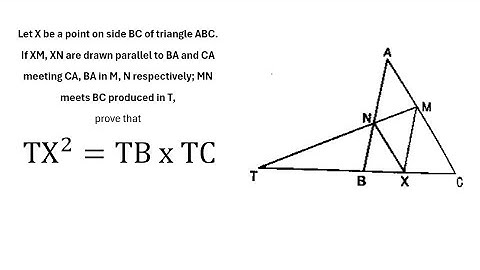 Let X be a point on side BC of triangle ABC. If XM, XN are drawn parallel to BA