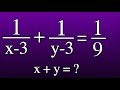 Germany |Can You Solve THIS Exponential Expression? Algebra Trick 1/x-3 + 1/y-3 = 1/9 Maths Olympiad