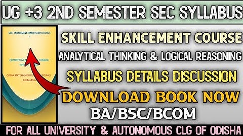 +3 2nd sem Sec- 2 analytical thinking and logical reasoning syllabus !! Download Book!! NEP 2020 !!