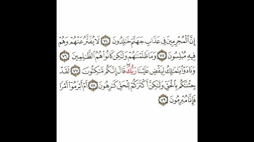 سورة الزخرف 18 القسم الثامن عشر تكرار كيفي من .. إن المجرمين في عذاب جهنم خالدين.. إلى .. مبرمون