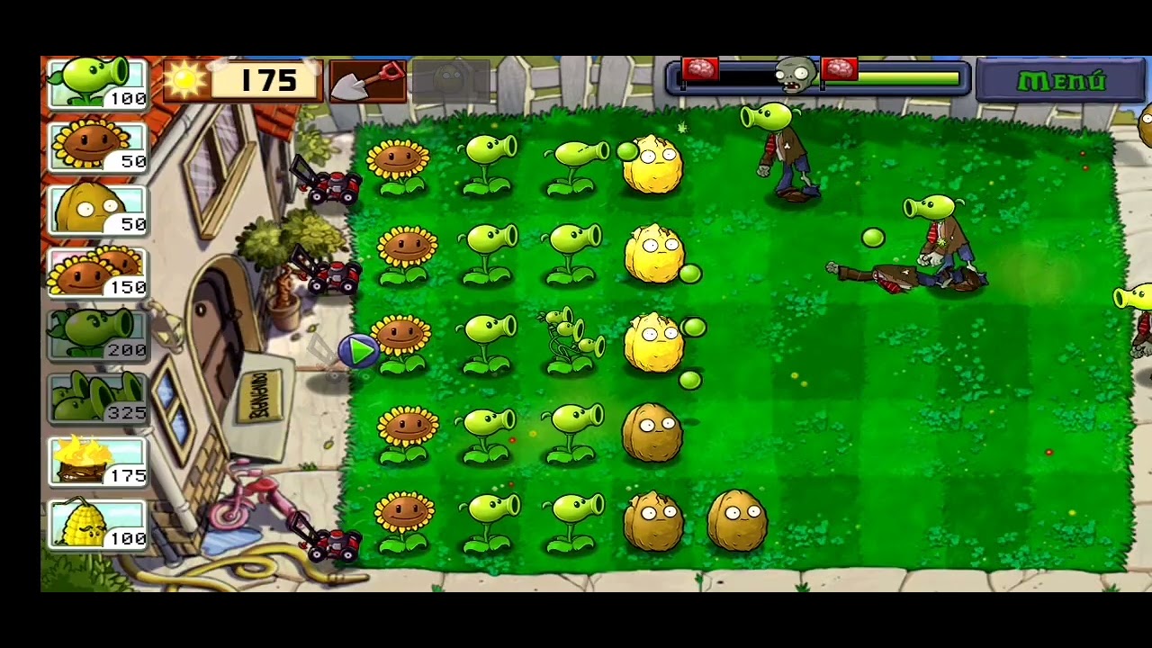 jugando Plantas vs Zombies 1 y 2 - YouTube