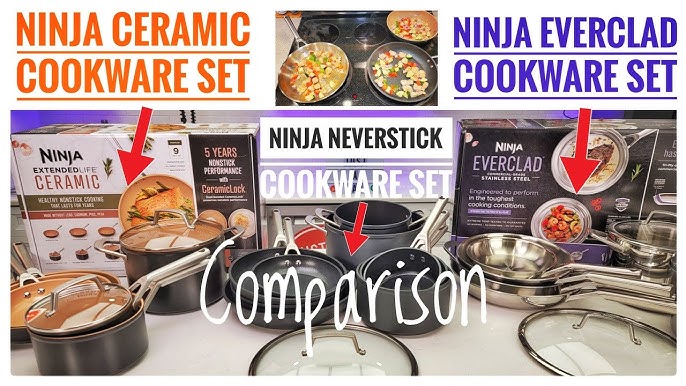 Ninja C39800 Foodi NeverStick Premium 12-Piece Cookware Set, Hard-Anodized, Nonstick, Durable & Oven Safe to 500°F, Slate Grey