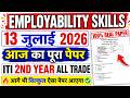 iti employability skills question paper 2026 2nd year all trade | iti 2nd year cbt exam 13 july 2026