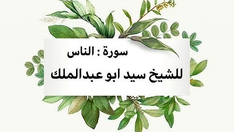 سورة الناس للشيخ سيد ابو عبدالملك