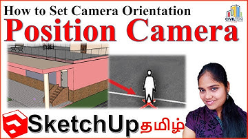 Sketchup in Tamil (தமிழ்) - how to set camera orientation with position camera tool