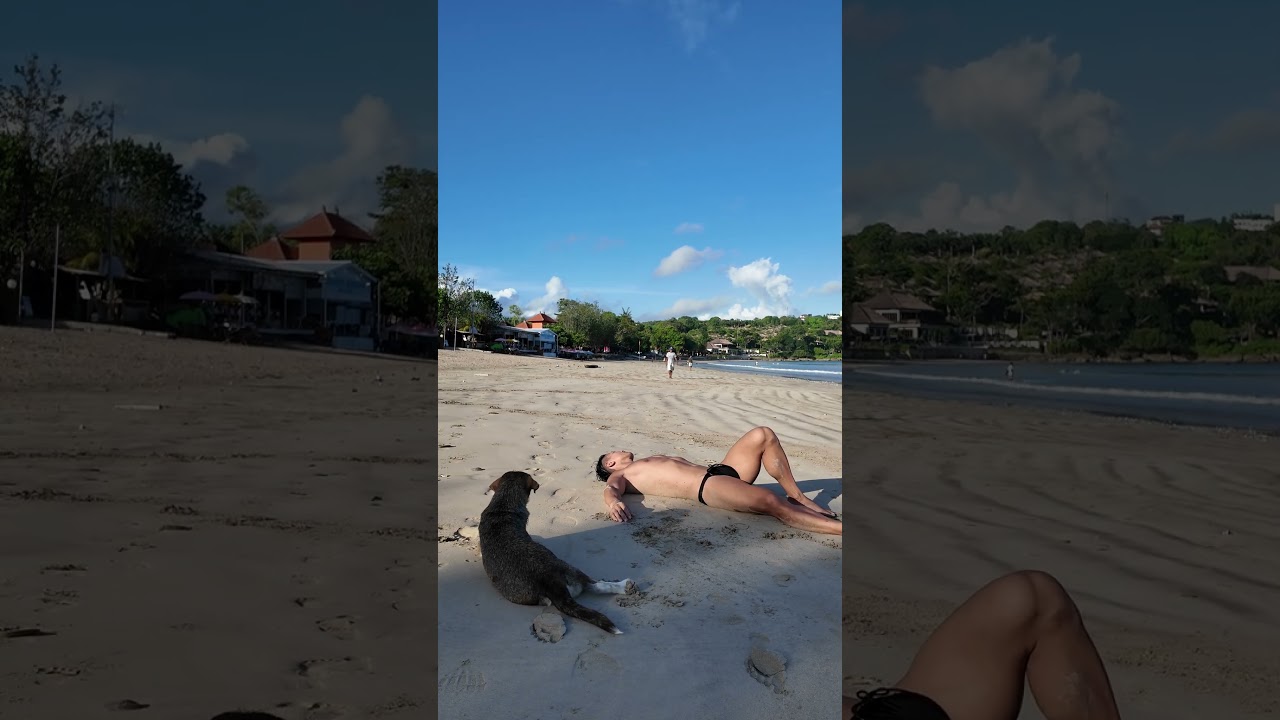 A Peaceful Day at the Beach with My New Friend 🐕🌊☀️