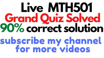 mth501 Solved Grand quiz  |midterm grand quiz mth501|mth501 grand quiz 2020