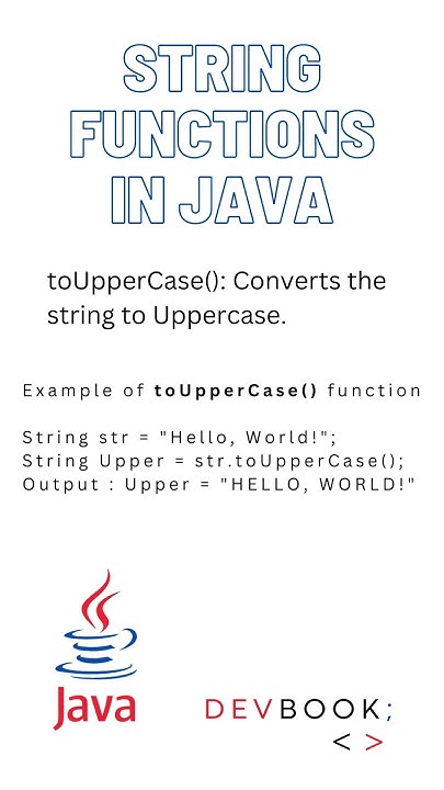 String Functions in Java : toUpperCase Function - YouTube