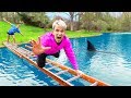 Last to Fall Into Backyard Pool Wins $10,000! (Pond Monster SHARK Spotted)