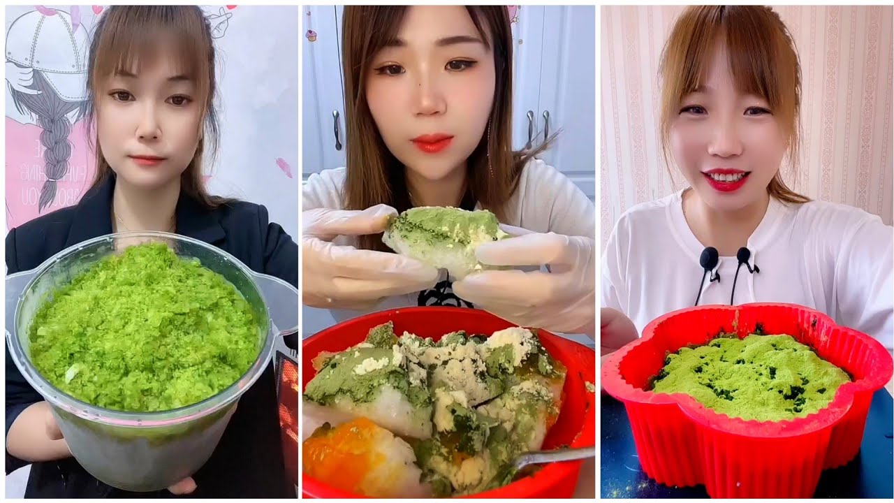 ASMR ICE EATING | MATCHA & MILK POWDER with PASSION FRUIT |  RELAX VIDEO