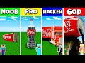 Minecraft Battle: NOOB vs PRO vs HACKER vs GOD: COCA COLA SODA HOUSE BUILD CHALLENGE / Animation