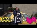 Who's The cheapest?! Taxi vs Uber vs Lyft! Ride Share Social Experiment!