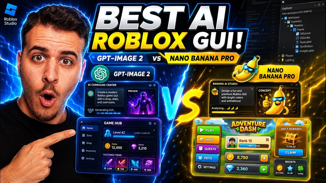 BEST AI FOR ROBLOX GUI! (GPT-Image 2 vs Nano Banana Pro) — Transcript