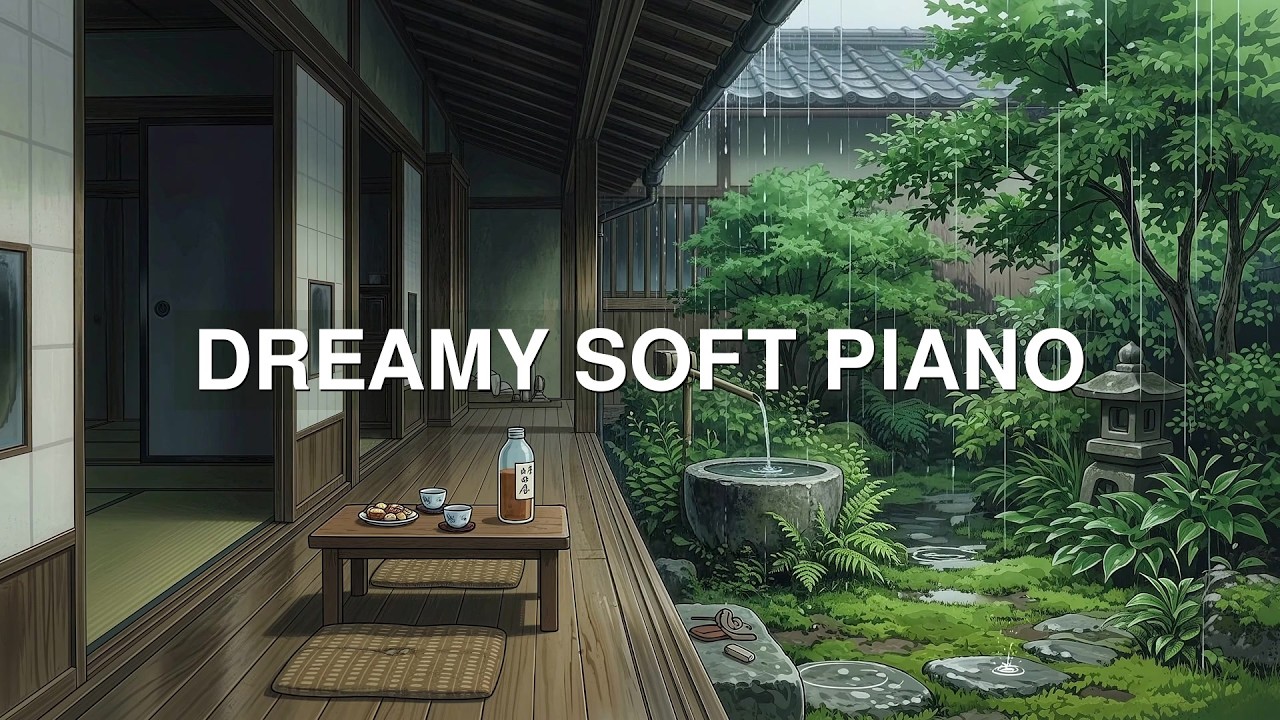 Rain-Slicked Kyoto Courtyard Veranda ☔ | Relaxing Piano Music for Deep ...