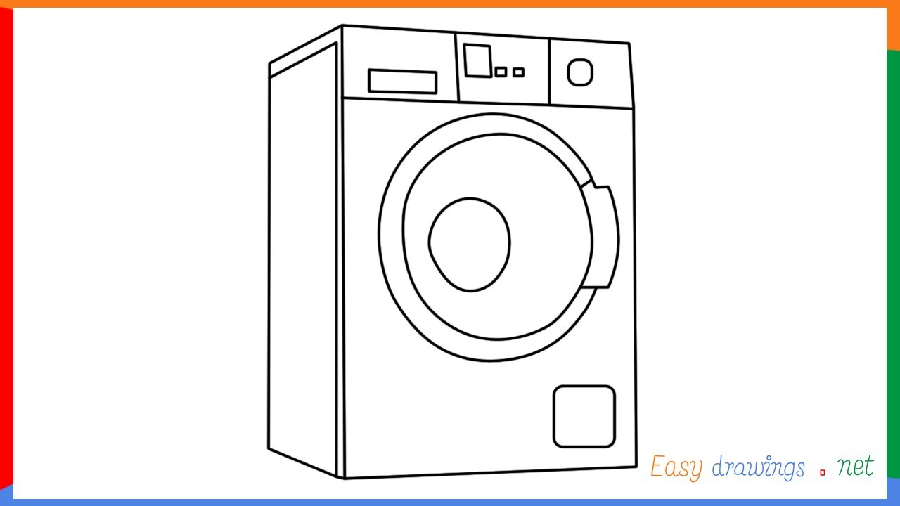 How to draw Washing Machine step by step easy drawing for kids | Welcome to  RGBpencil