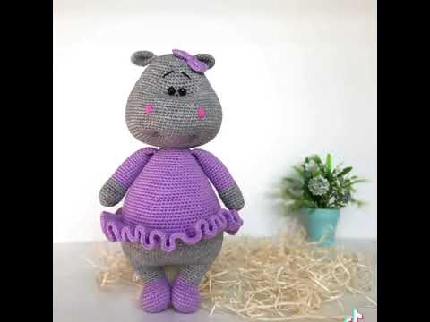 Бегемот вязаный крючком амигуруми - YouTube