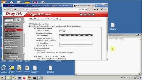 Ipsec vpn client-server router Draytek Vigor