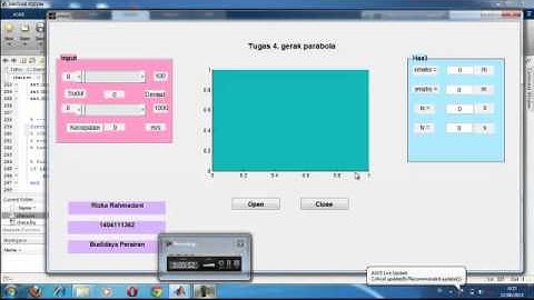 gerak parabola dengan slider matlab oleh yulyawati