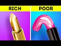 RICH VS. BROKE | Brilliant Makeup Hacks And Cool Beauty Tricks By 5-Minute Crafts Recycle