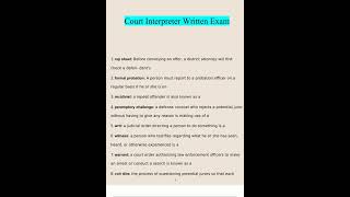 Court Interpreter Written Exam Study Guide 20222023 Verified3988