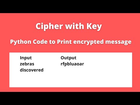 Cipher with Key | Python Code to Print encrypted message | CCBP IDP Test Question Answer