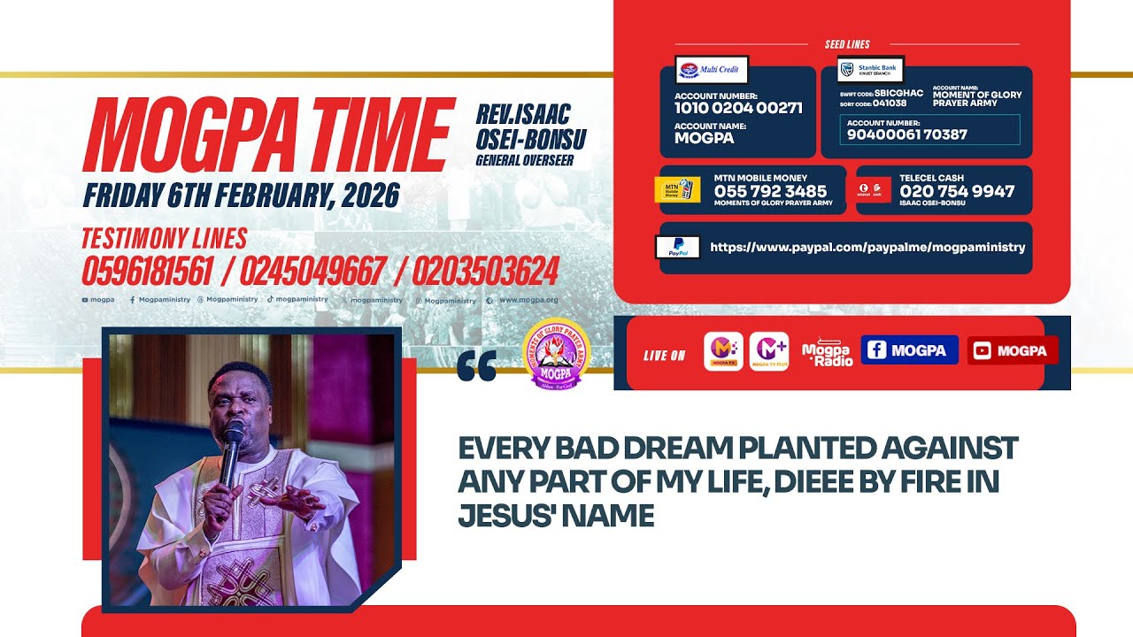 VICTORY OVER DEMONIC DREAMS  || MOGPA TIME WITH REV O B || 06 - 02 - 2026