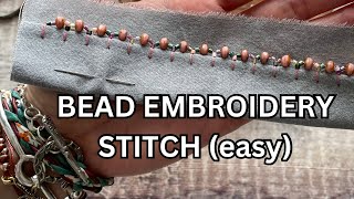BEAD EMBROIDERY tutorial (beginner friendly) / hand embroidering a beaded border #handembroidery Profile