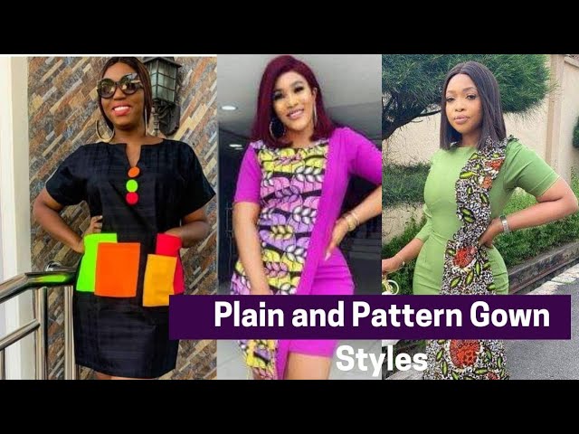 Fascinating Ankara and Plain Coloured Fabric Combination Styles. - Stylish  Naija | Combination fashion, African design dresses, Latest african fashion  dresses