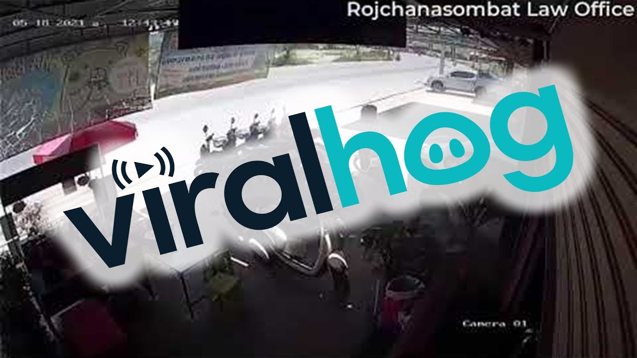 Sliding Car Smashes Through Shop Window || ViralHog - YouTube