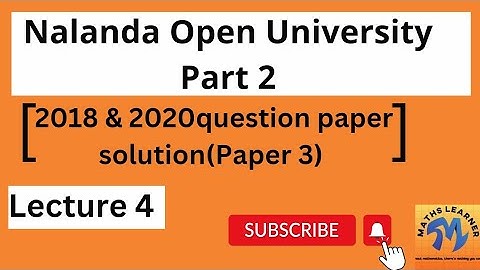 NOU BSc Mathematics Part 2| 2018 & 2020 question paper solution (Paper 3)|Maths Learner by Kirti|