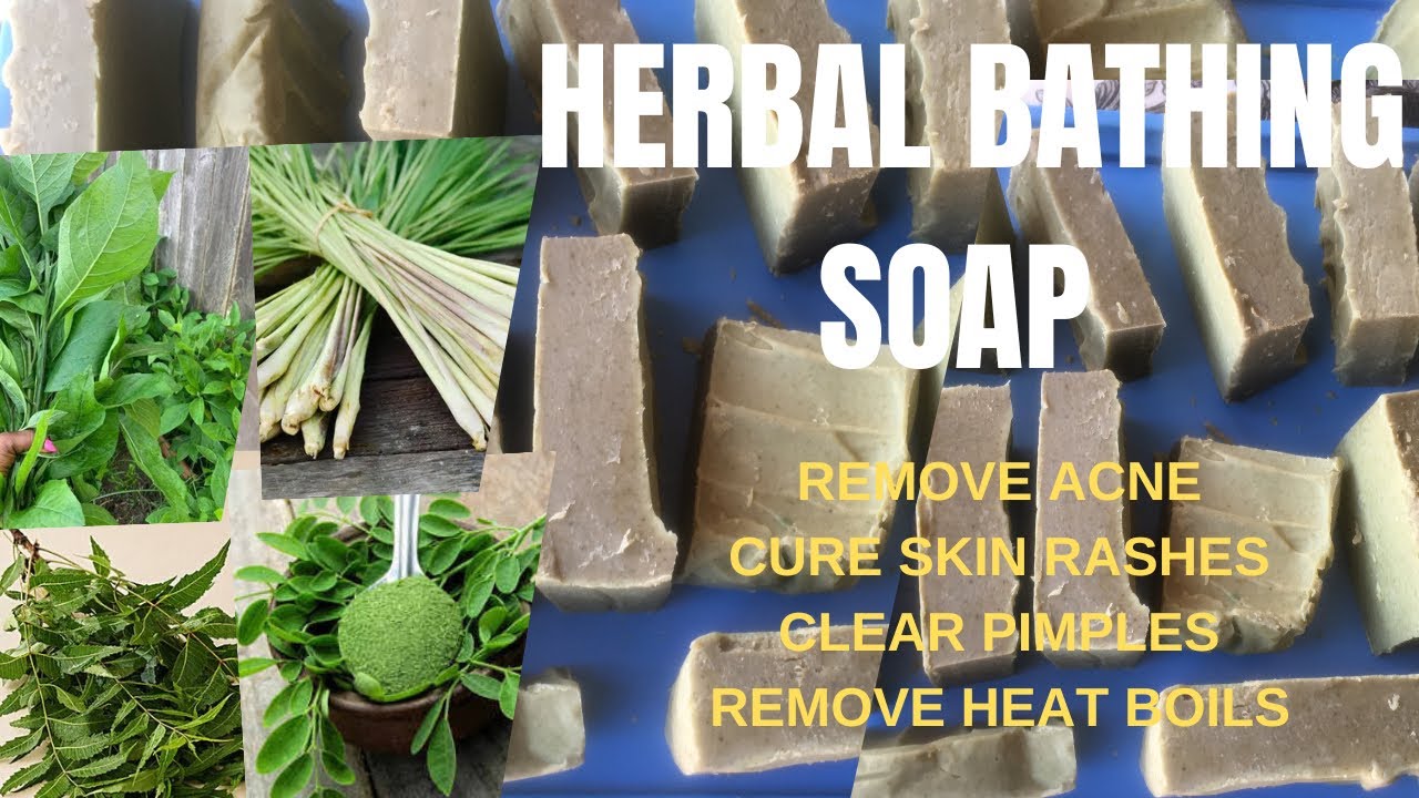 HOW TO MAKE POWERFUL HERBAL BATHING SOAP: with 4 different powerful herbs | rashes soap | acne soap