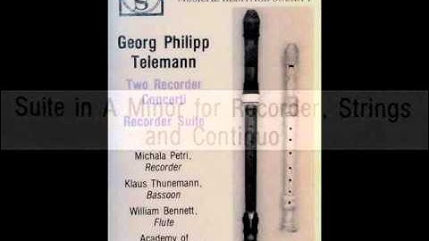 Telemann / Michala Petri: Suite in A minor for Recorder, Strings and Continuo - Ouverture