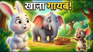 जंगल का खाना गायब | Clever Rabbit Story | Hindi Moral Story for Kids | Neetilok