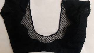 transparent neck blouse