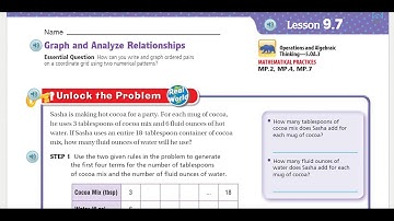 Go Math 5th Grade Lesson 9.7 Graph and Analyze Relationships