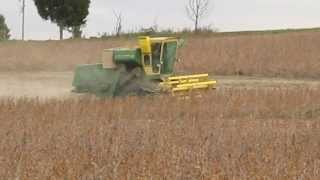 John Deere 45 Squareback Cutting Soybeans