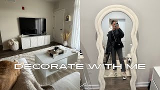 home decor vlog: new tv stand, curtains and wall decor