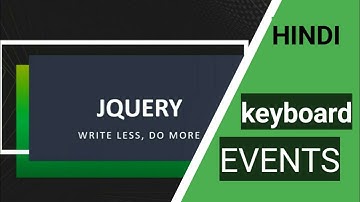 5.jQuery keyboard Events | jQuery tutorial in Hindi