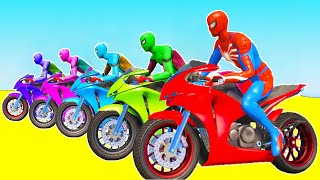 SPIDERMAN BIKES Racing Challenge on MEGA RAMPA ! SUPERHERO HULK Iron Man MOTOS Race - GTA 5 by HERO GAMES 226,624 views 2 years ago 8 minutes, 50 seconds