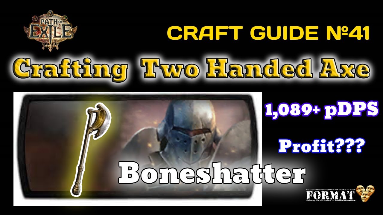 Path of exile Крафт топового Двуручного оружия 1050+ dps для Боншатера Crafting Two handed