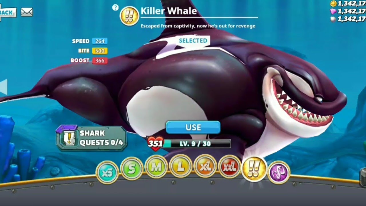 Hungry Shark World Mod APK version 4.9.4 Killer Whale Sharks